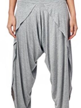 Popana front slip open harem Gray Knit pants XL casual hippie casual Lagenlook